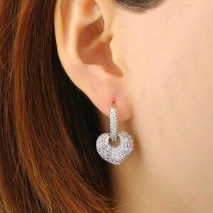 Elegant Silver Heart Earrings